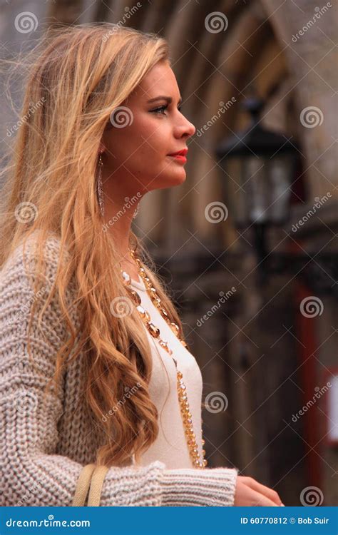 Blond Dutch Woman Street Fashion Editorial Photo 60770537