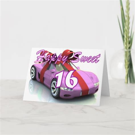 Sweet Sixteen New Car Birthday Card