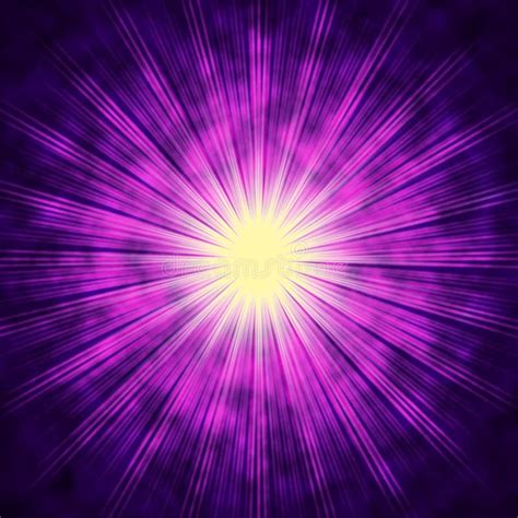 Purple Sun Background Means Bright Radiating Star Stock Illustration