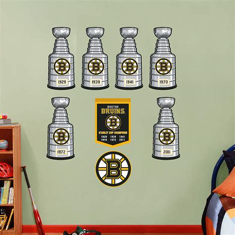 Boston Bruins Stanley Cup Collection Wall Decal Shop Fathead For