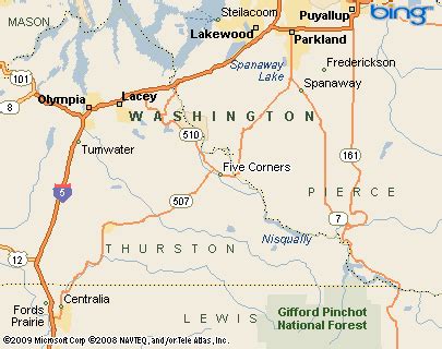 Five Corners Thurston Co Washington Area Map More