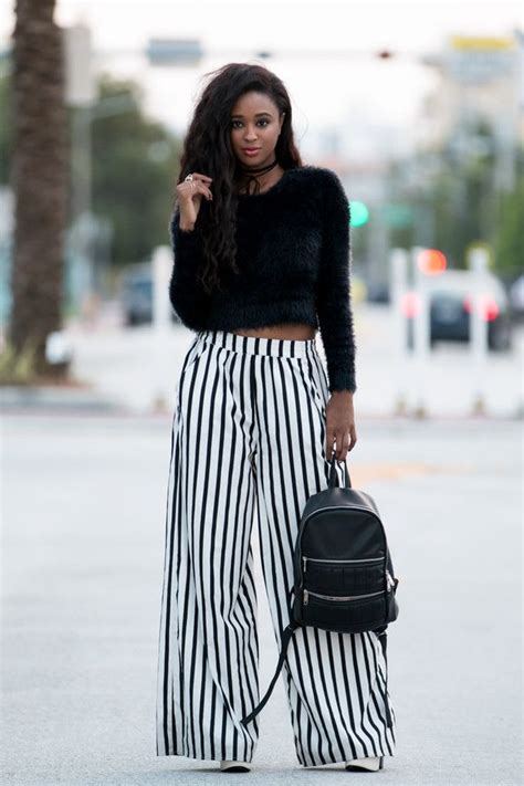 Make This Cozy Combination Your Go To This Fall Stripe Pants Outfit