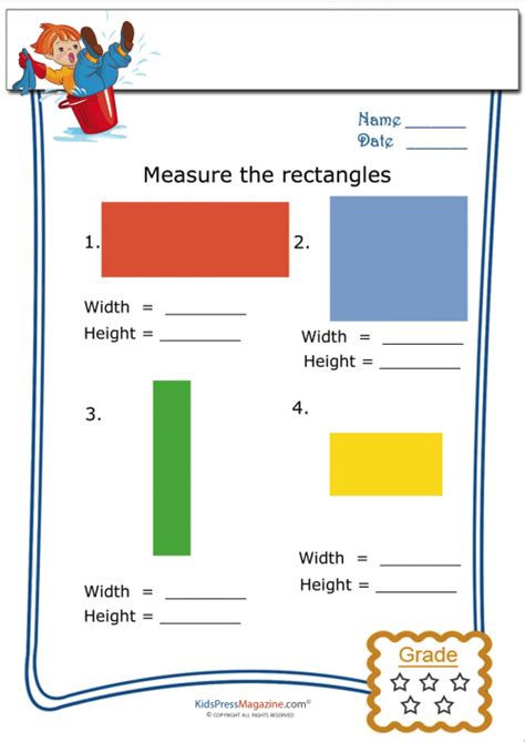 Basic Geometry Worksheet Rectangle Measurement 3