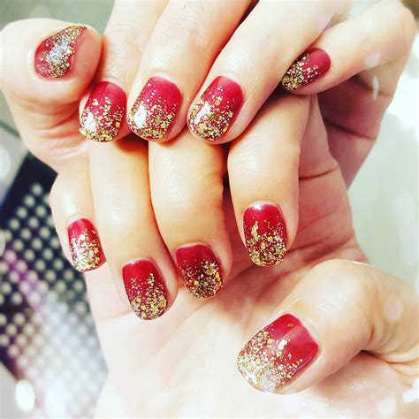 Dark Red Nails With Gold Tips Press On Nails Matte Nails Dark Green