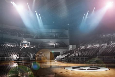 View Of Empty Basketball Arena Photograph By Dreampictures Pixels