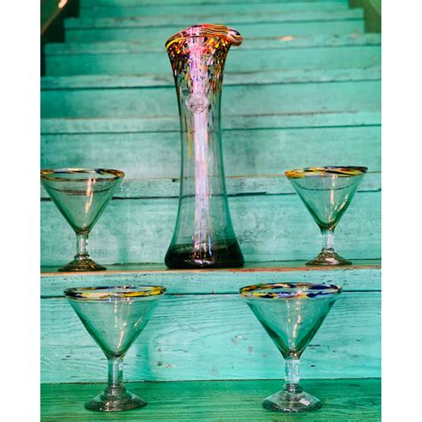 Hand Blown Margarita Glass Set From Mexico Kennedy Concepts