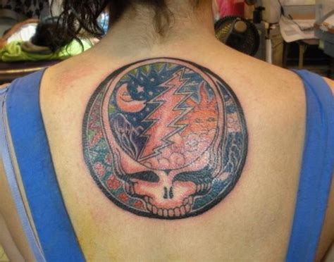 grateful dead tattoos gd tattoo 91 steal your face w sun moon and stars