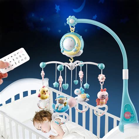 Baby Rattles Crib Mobiles Toy Holder Rotating Crib Mobile Bed Musical