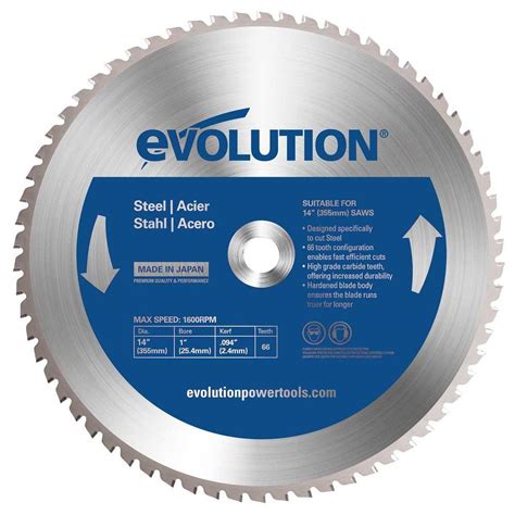 Evolution Power Tools 14 In 66 Teeth Mild Steel Cutting Saw Blade