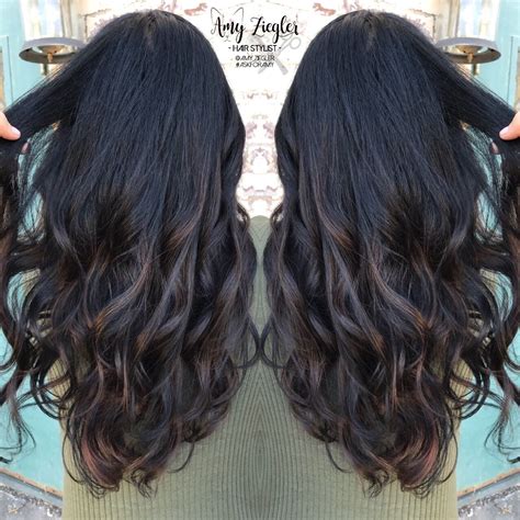 Jet Black Hair With Brown Ombre