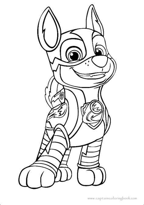 Mighty Pups Coloring Paw Coloringhome Pawpatrol