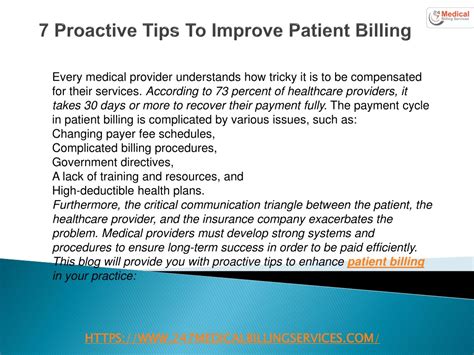 Ppt 7 Proactive Tips To Improve Patient Billing Powerpoint
