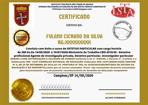Instituto TeolÓgico SÃo TomÁs De Aquino Cursos Online Certificado