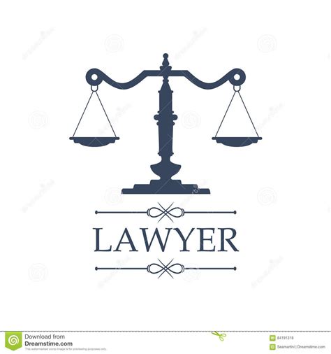 Lawyer Icon Of Justice Scales Vector Emblem Stock Vector Illustration