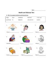 Vocabulary for common health problems, illnesses and symptoms is more easily understood and explained with the aid of images. Treatments and remedies worksheets