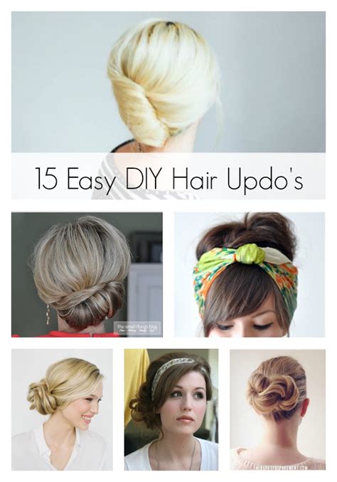 I like just tucking it into my ponytail holder for an easy, minimal and simple updo, but feel free to use bobby pins to secure if that feels easier. 15 Easy DIY Hair Updo's - artzycreations.com