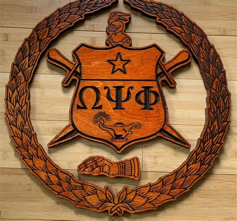 Omega Psi Phi Shield 1914 Stained 24 Tall Creative Cnc Carvings