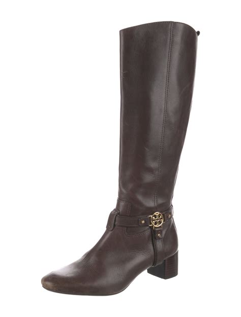 Tory Burch Leather Riding Boots Brown Boots Shoes Wto581268 The Realreal