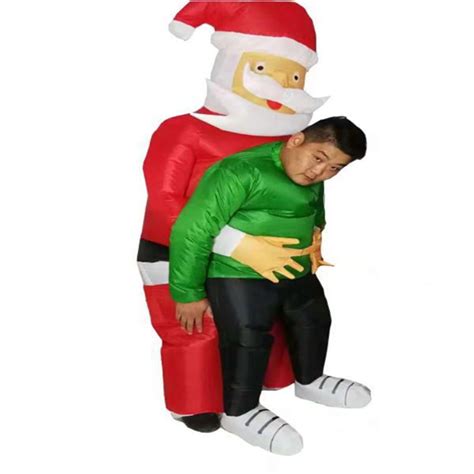 Christmas Adult Inflatable Santa Claus Funny Clothing Props Costume Adult Funny Blow Up Suit