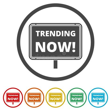 Trending Now Icon 6 Colors Included Stock Vector Illustration Of