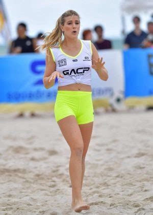 Eugenie Bouchard Sports Illustrateds Celebrity Beach Soccer Match In