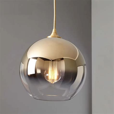 Lukloy Modern Pendant Light Gold Ball Loft Hanging Light Fixture
