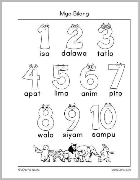 Tagalog Worksheet For Kindergarten Numbers