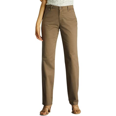 Lee Lee Womens All Day Relaxed Fit Mid Rise Straight Leg Pants