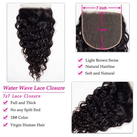 X Water Wave Lace Closure Tinashehair