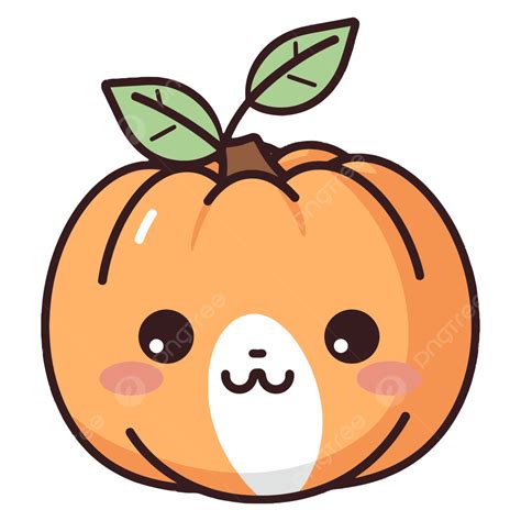 Cute Illustration Of A Pumpkin With Its Leaves Vector Cute Pumpkin