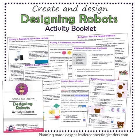 Designing Robots Activity Booklet 6th 8th Grade Leader Connecting