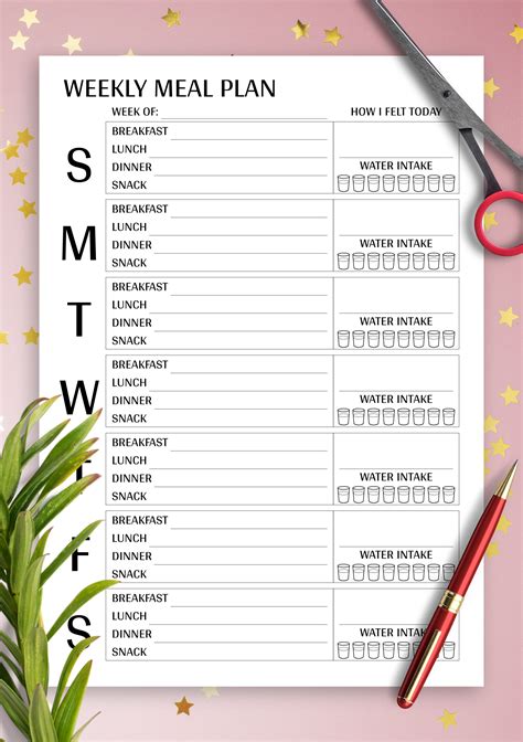 Download Printable Weekly Meal Plan Template Pdf