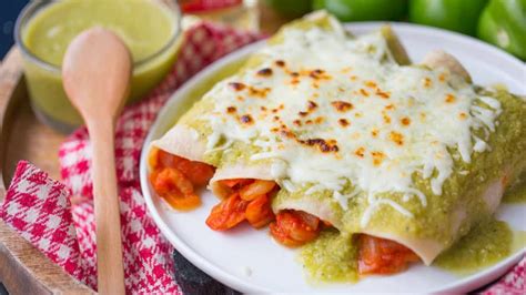 Enchiladas Verdes De Camarón Sabrosano Aceite De Cocina Recetas Y Más