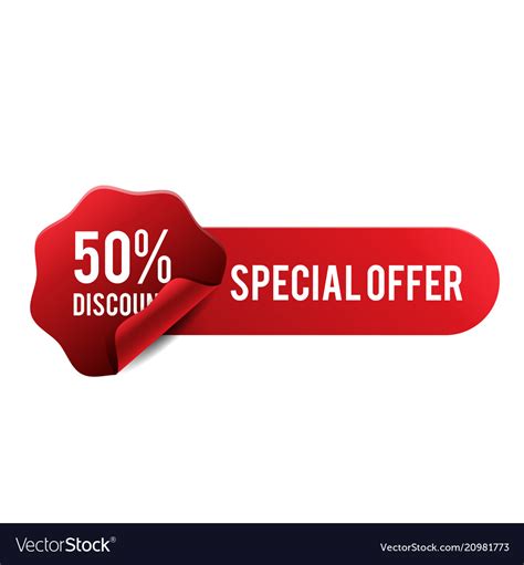 50 Discount Special Offer Red Ribbon Banner Vector Image