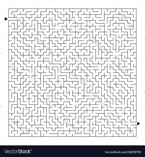 Difficult Square Maze Game For Kids Puzzle For Vector Image