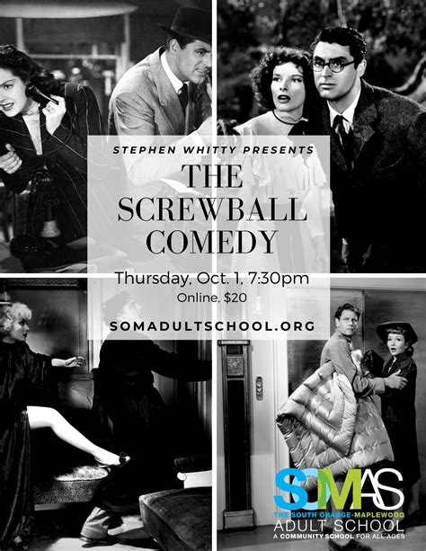 Film Critic Stephen Whitty Presents The Screwball Comedy Tonight October 1 The Village Green