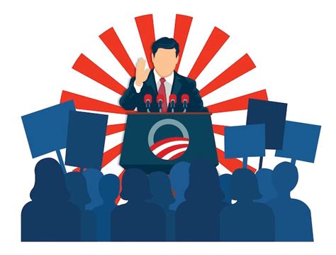 Illustration Of The President Who Gave A Speech Premium Vector