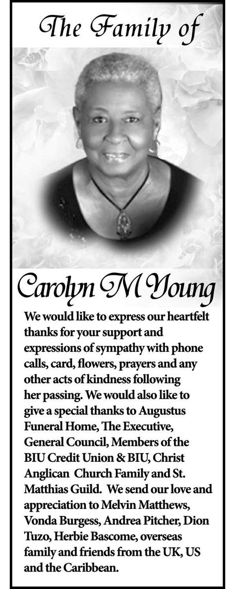 Carolyn Young Obituary 2017 Hamilton Bermuda The Royal Gazette
