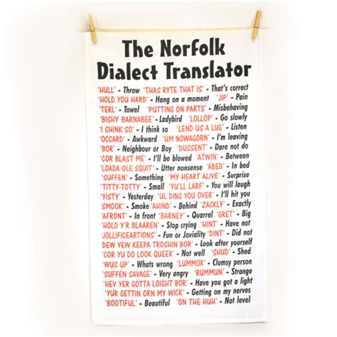 Norfolk Dialect Translator Tea Towel Blyth And Wright Ironmongers