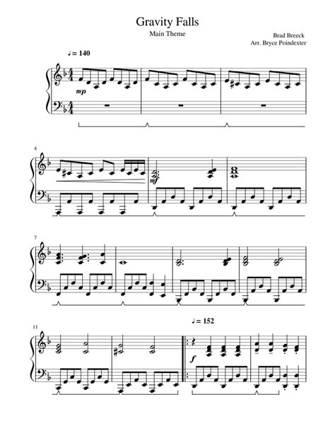 See the quick guide on how to read the letter notes, at the bottom of this post, to help you understand how to read the letter note sheet music below. Gravity Falls Main Theme Sheet music for Piano | Download free in PDF or MIDI | Musescore.com