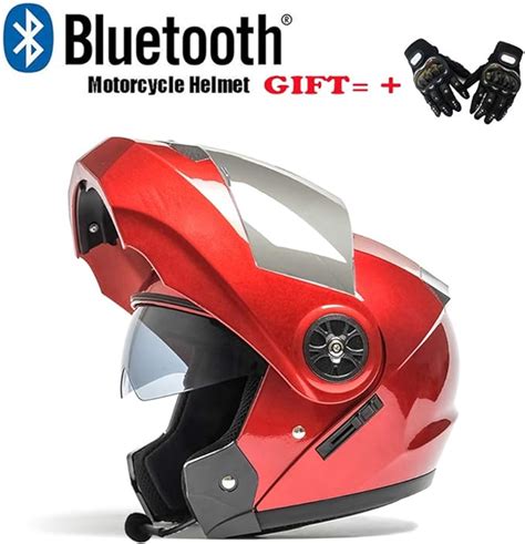 Motorcycle Bluetooth Helmet Modular Flip Front Double Sunshade