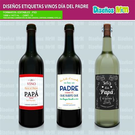 Etiquetas Para Botella De Vino Dia Del Padre
