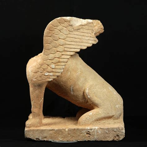 Monumental Archaic Greek Limestone Statue Of A Sphinx Artemis Gallery