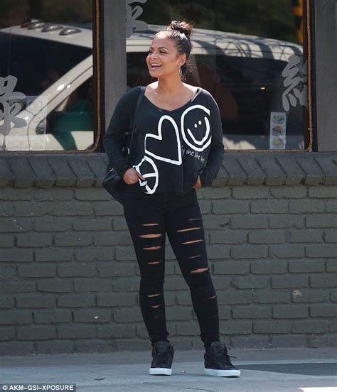 Christina Milian Steps Out In Smiley Face Top And Sexy Ripped Jeans Daily Mail Online