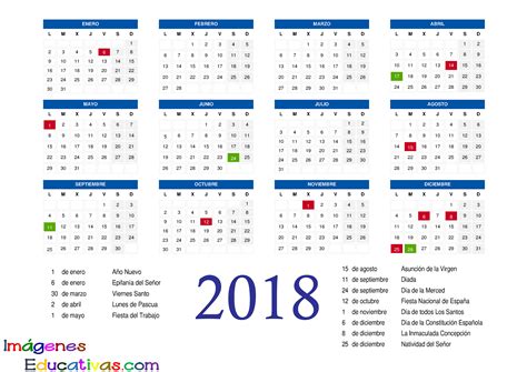 Calendario 2018 2 Imagenes Educativas