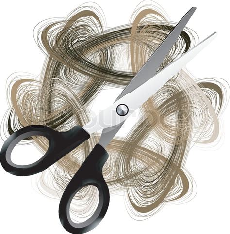 Scissor And Hair Stock Vector Colourbox