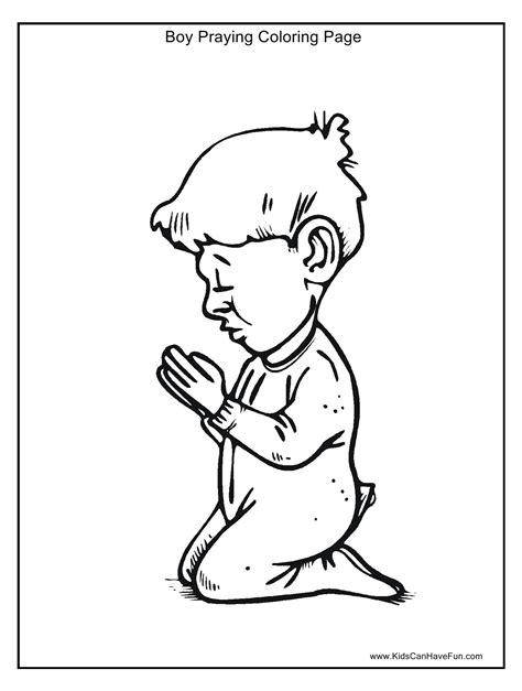 Child Praying Coloring Page