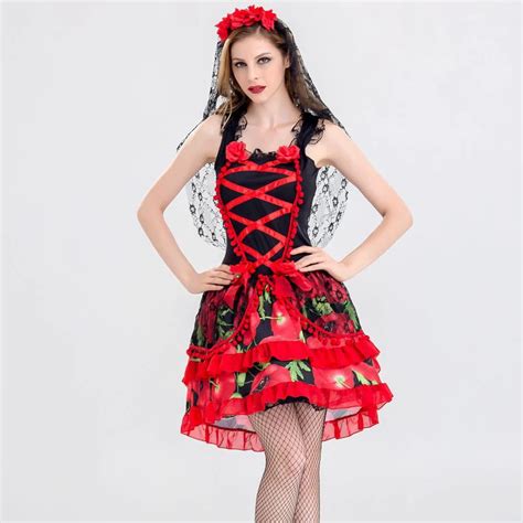 buy red and black carnival party gothic zombie ghost bride costumes halloween
