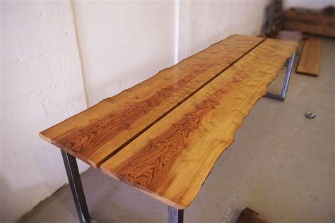 Live Edge Curly Sinker Pine Dining Table Pine Dining Table Live Edge