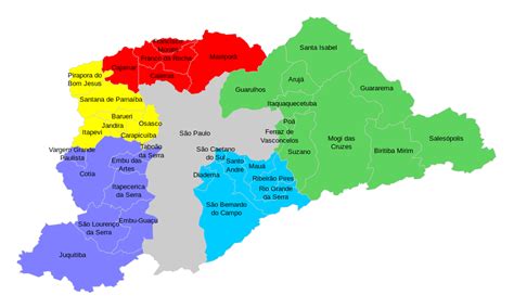 Forest Gis Mapa Da Regi O Metropolitana De S O Paulo E Distritos Da Capital